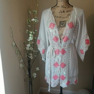 Freeway sequin trim kimono